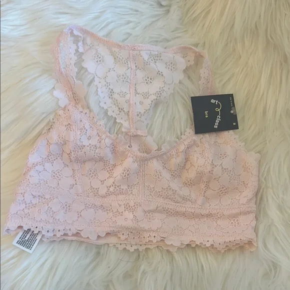 Girls' Art Class Pink Lace Bralette - Picture 1 of 6